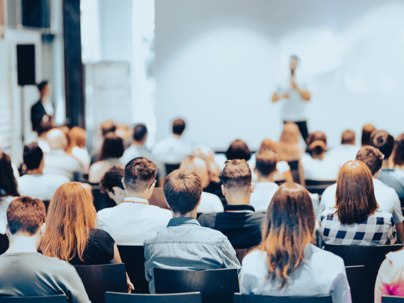 Rear View Of People During Seminar