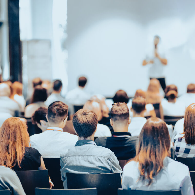 Rear View Of People During Seminar